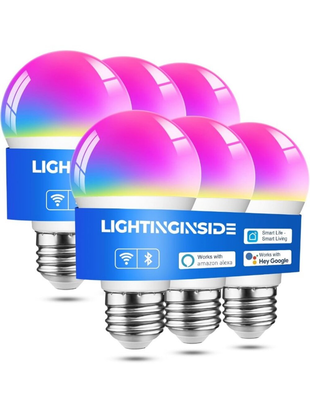 Smart LED Light Bulbs Compatible with Alexa & Google Home - 6 Pack, Smart